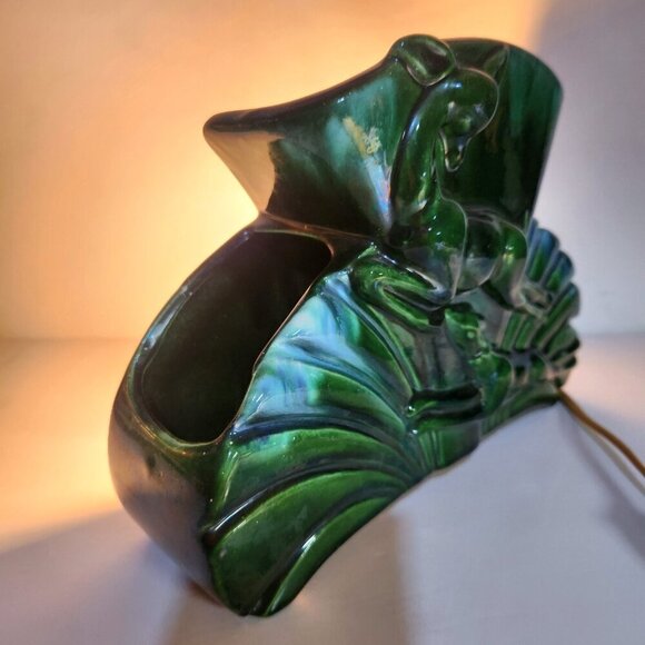 Mid Century Leaping Deer TV Lamp Planter Forest Green Retro Vintage 10.5”X 7.5” - Picture 12 of 15